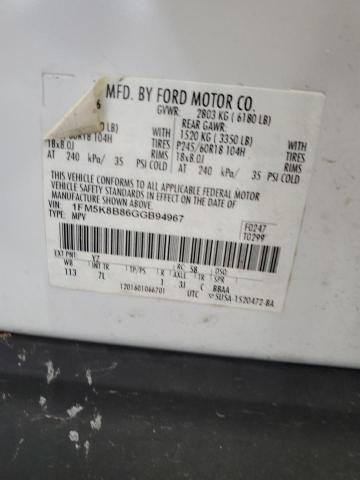 2016 FORD EXPLORER 1FM5K8B86GGB94967