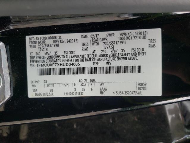 2017 FORD ESCAPE S 1FMCU0F7XHUD04085