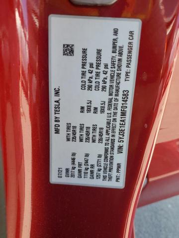 2021 TESLA MODEL 3 5YJ3E1EA1MF014583