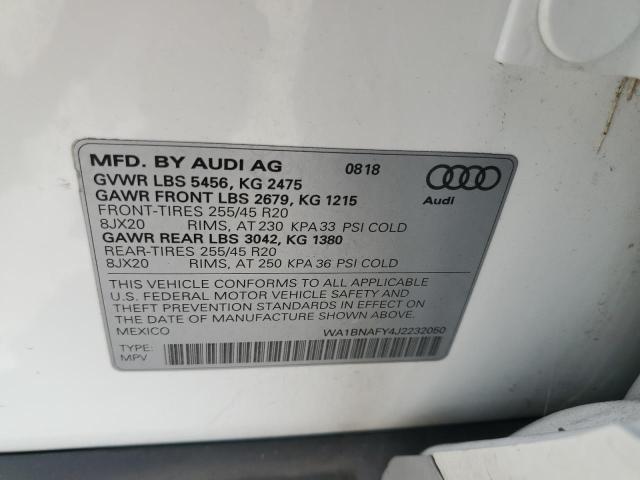 2018 AUDI Q5 PREMIUM WA1BNAFY4J2232050
