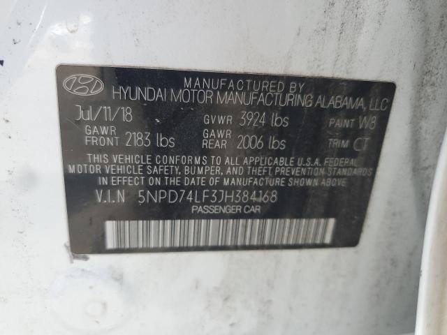 2018 HYUNDAI ELANTRA SE 5NPD74LF3JH384168