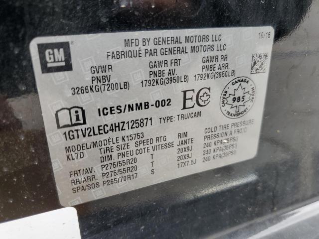 2017 GMC SIERRA K1500 1GTV2LEC4HZ125871