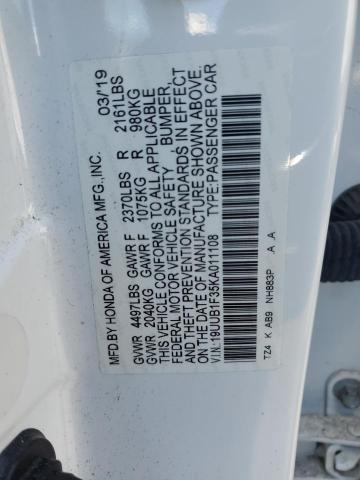 2019 ACURA TLX 19UUB1F35KA011108