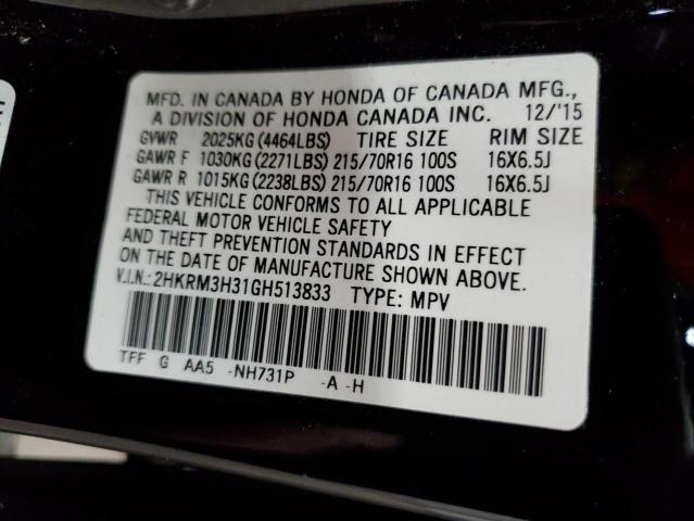 2016 HONDA CR-V LX 2HKRM3H31GH513833