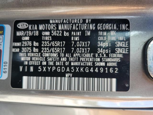 2019 KIA SORENTO LX 5XYPGDA5XKG449162