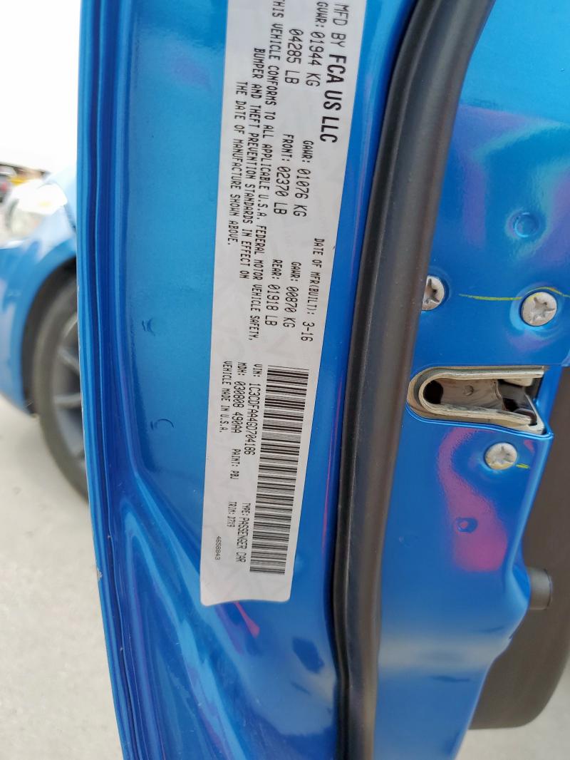 2016 DODGE DART SE 1C3CDFAA4GD704186