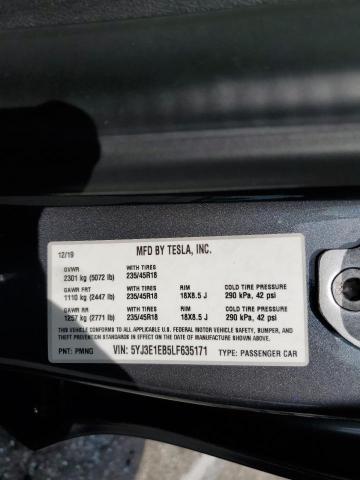 2020 TESLA MODEL 3 5YJ3E1EB5LF635171