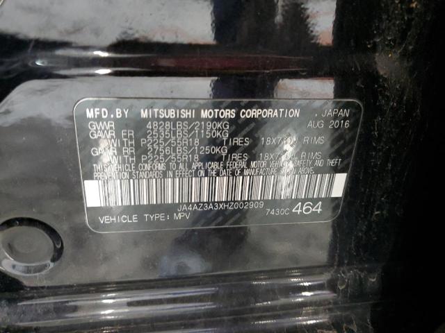 2017 MITSUBISHI OUTLANDER JA4AZ3A3XHZ002909
