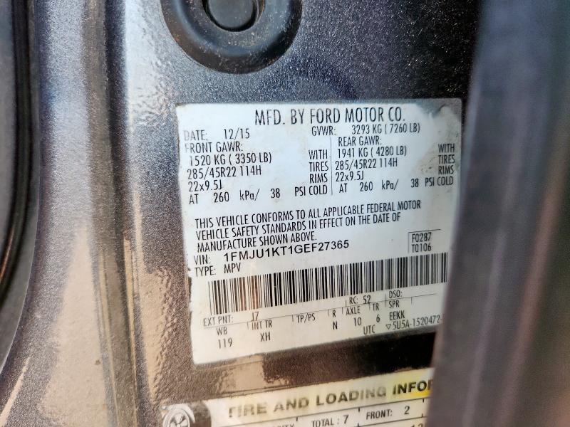 2016 FORD EXPEDITION 1FMJU1KT1GEF27365