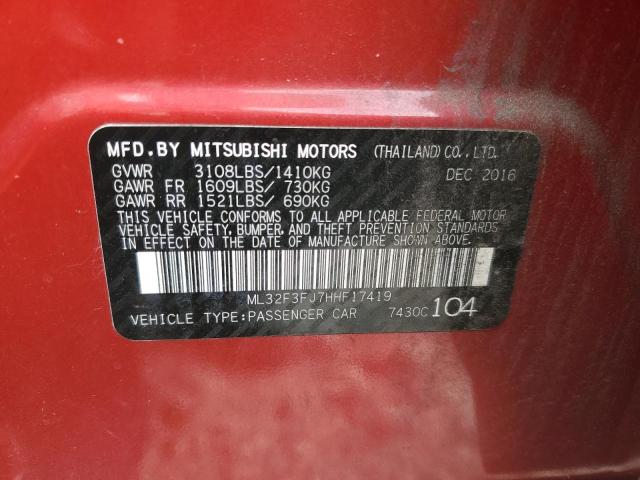 2017 MITSUBISHI MIRAGE G4 ML32F3FJ7HHF17419