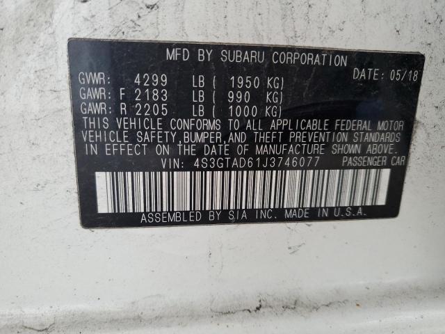 2018 SUBARU IMPREZA PR 4S3GTAD61J3746077