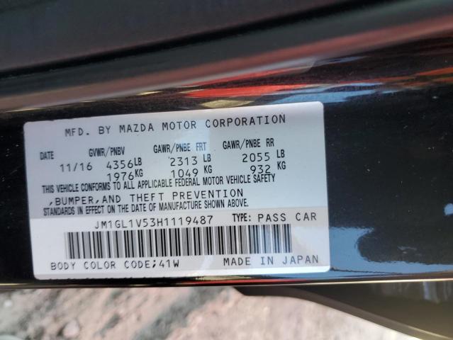 2017 MAZDA 6 TOURING JM1GL1V53H1119487