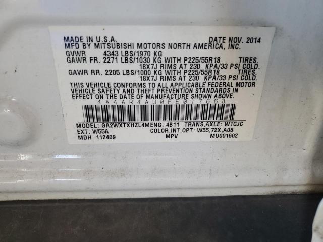 2015 MITSUBISHI OUTLANDER - 4A4AR4AU0FE017663