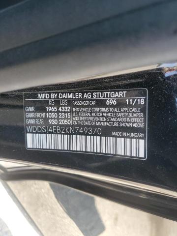 2019 MERCEDES-BENZ CLA 250 WDDSJ4EB2KN749370