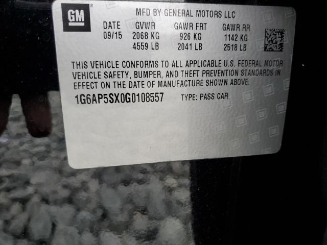 2016 CADILLAC CTS 1G6AP5SX0G0108557