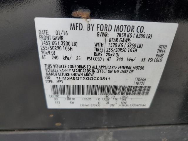 2016 FORD EXPLORER SPORT 1FM5K8GTXGGC00511