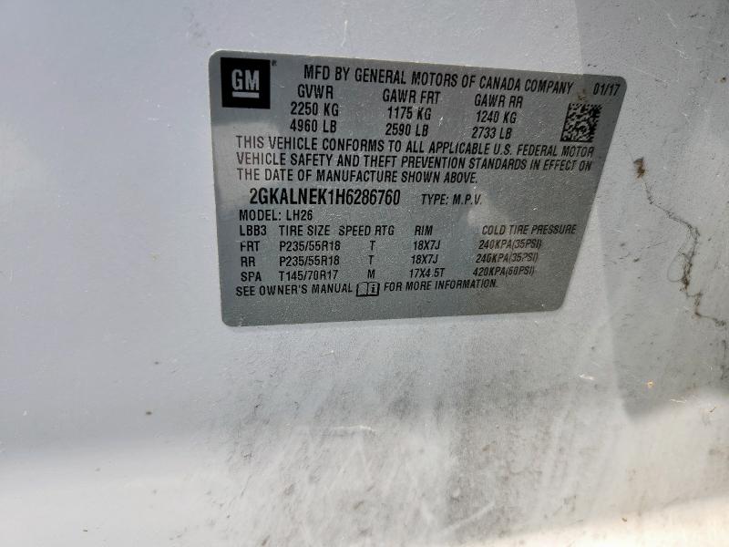 2017 GMC TERRAIN SL 2GKALNEK1H6286760