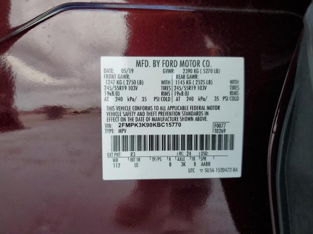 2019 FORD EDGE TITAN 2FMPK3K90KBC15770