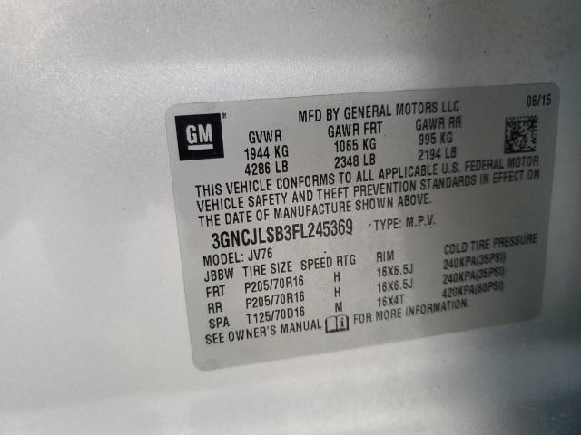 2015 CHEVROLET TRAX 1LT 3GNCJLSB3FL245369