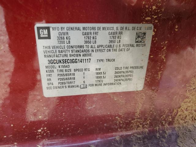 2016 CHEVROLET SILVERADO - 3GCUKSEC0GG141117