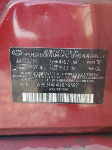 2015 HYUNDAI SONATA SPO 5NPE34AF4FH049592