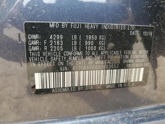 2017 SUBARU IMPREZA PR 4S3GKAB66H3603657