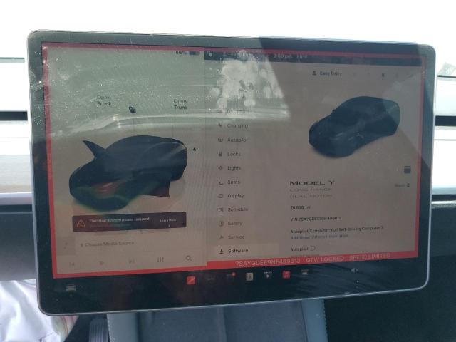 2022 TESLA MODEL Y 7SAYGDEE9NF489813
