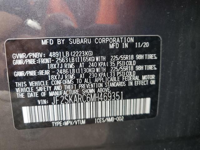 2021 SUBARU FORESTER S JF2SKARC6MH469351
