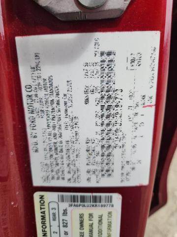 2019 FORD FUSION SE 3FA6P0LU2KR189778