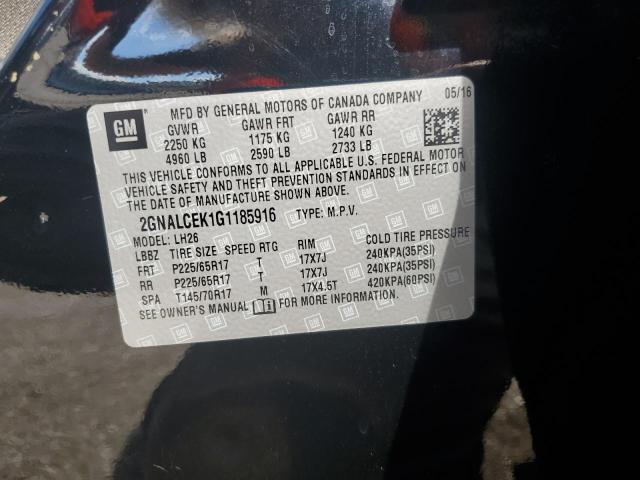 2016 CHEVROLET EQUINOX LT - 2GNALCEK1G1185916