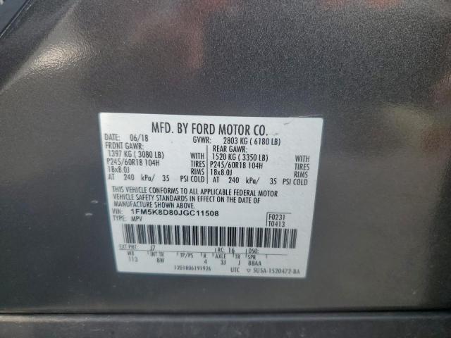 2018 FORD EXPLORER X 1FM5K8D80JGC11508