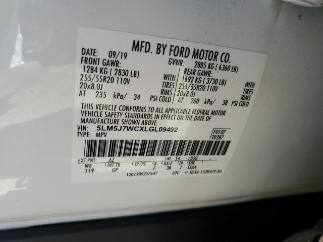 2020 LINCOLN AVIATOR RE 5LM5J7WCXLGL09492