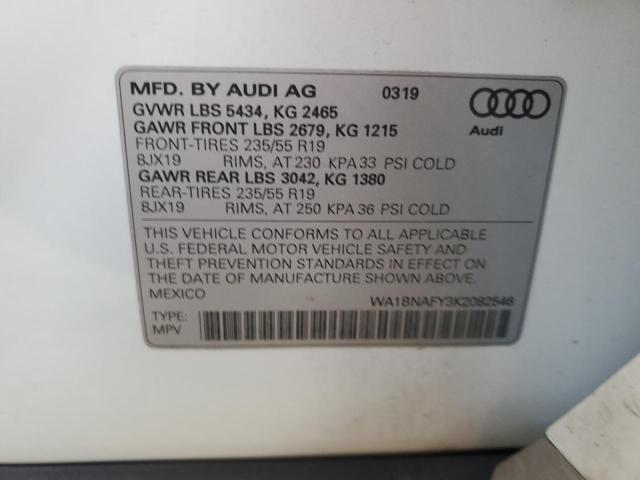 2019 AUDI Q5 PREMIUM WA1BNAFY3K2082546