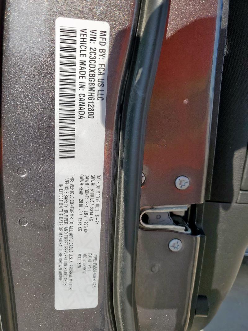 2021 DODGE CHARGER - 2C3CDXBG8MH612800