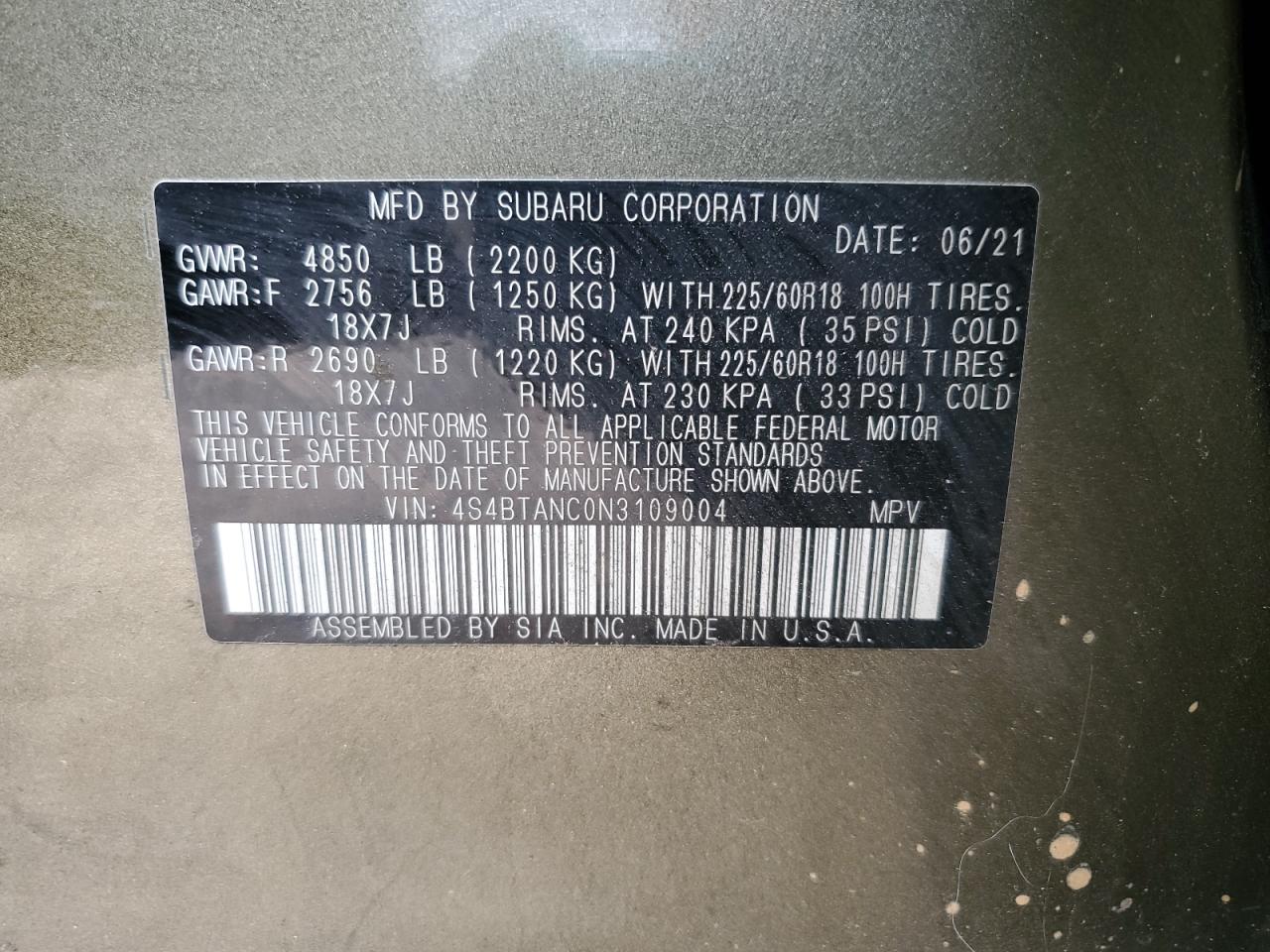 SUBARU OUTBACK LIMITED