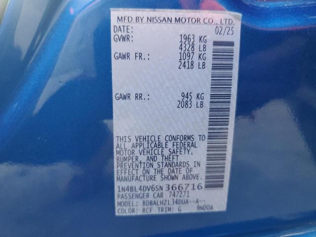 2025 NISSAN ALTIMA SV 1N4BL4DV6SN366716
