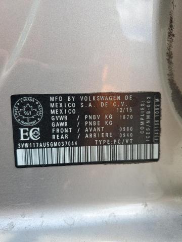 2016 VOLKSWAGEN GOLF S 3VW117AU5GM037044
