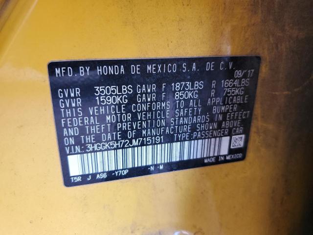 2018 HONDA FIT SPORT 3HGGK5H72JM715191