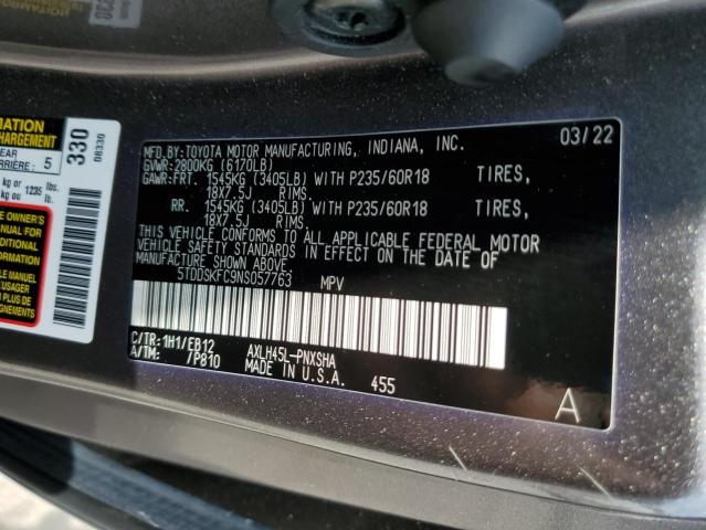 2022 TOYOTA SIENNA XSE 5TDDSKFC9NS057763