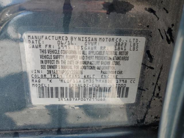 2016 NISSAN SENTRA S 3N1AB7AP0GY299088