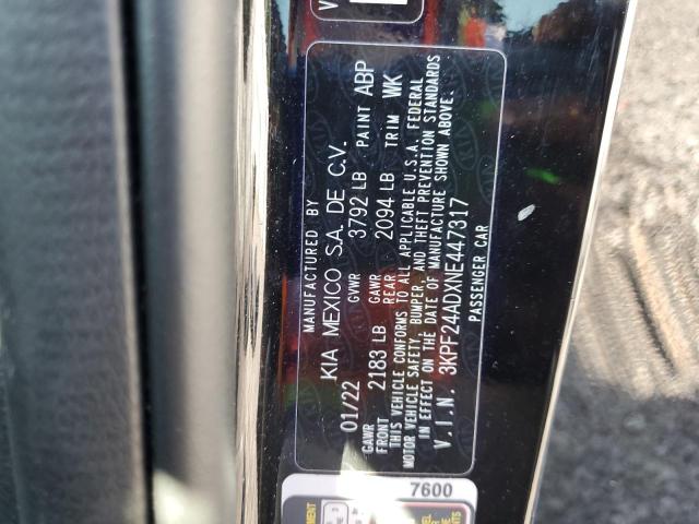 2022 KIA FORTE FE 3KPF24ADXNE447317