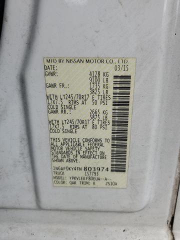 2015 NISSAN NV 2500 1N6AF0KY4FN803974