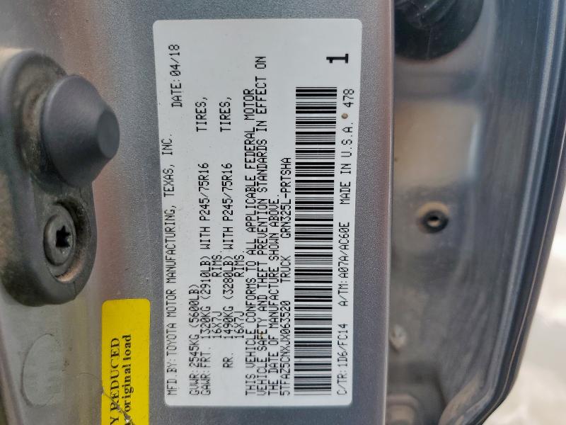 2018 TOYOTA TACOMA DOU - 5TFAZ5CNXJX063520