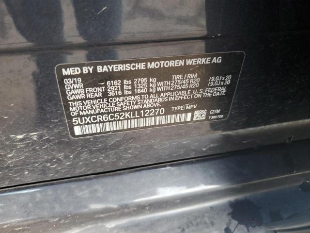 2019 BMW X5 XDRIVE4 5UXCR6C52KLL12270