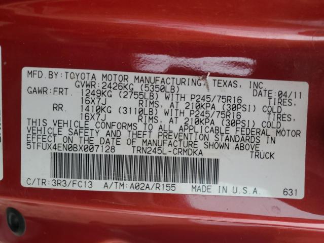 2011 TOYOTA TACOMA ACC - 5TFUX4EN0BX007128