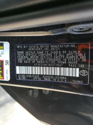2022 TOYOTA CAMRY LE 4T1C31AK1NU571647