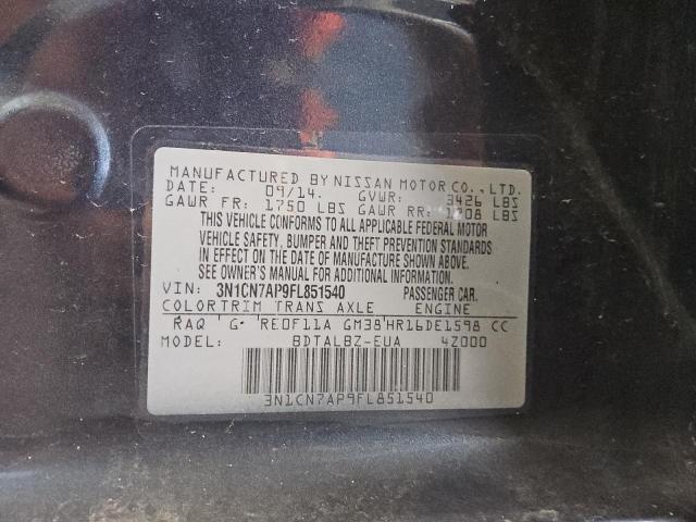 2015 NISSAN VERSA S - 3N1CN7AP9FL851540