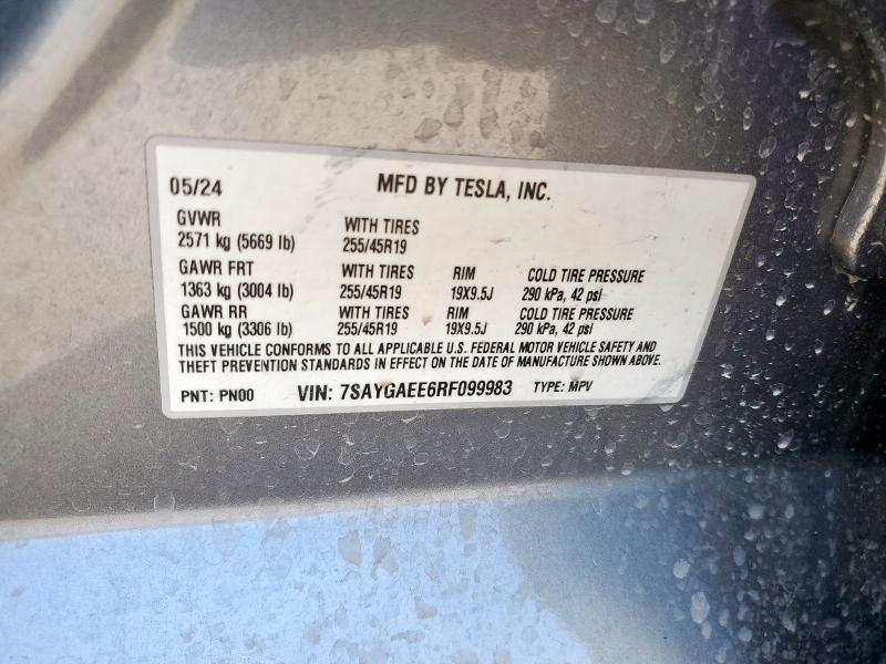 2024 TESLA MODEL Y 7SAYGAEE6RF099983