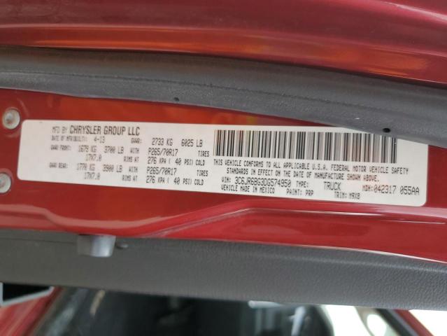 2013 RAM 1500 SLT - 3C6JR6BG3DG574950