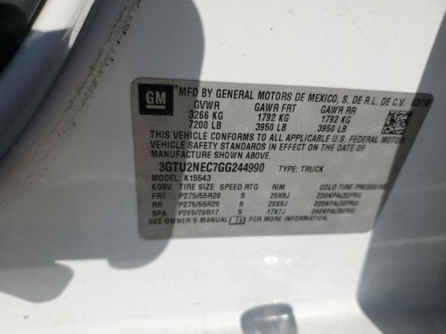 2016 GMC SIERRA K1500 SLT 3GTU2NEC7GG244990